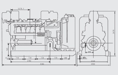 Overall Dimension of Z12VB Diesel Engine