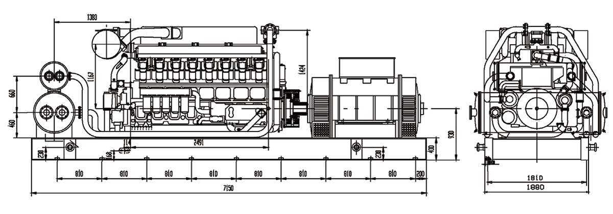 The project drawing of exterior view and interface size